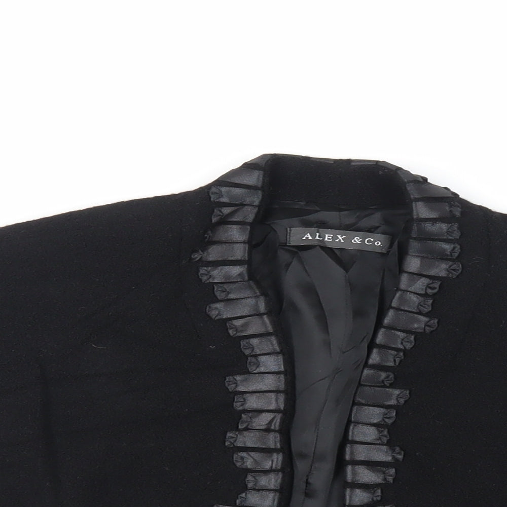 Alex&Co Womens Black Jacket Size 12 - Open