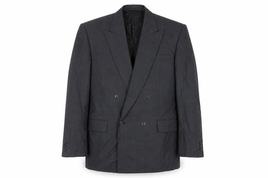 Canda Mens Grey Check Polyester Jacket Suit Jacket Size 38 Regular
