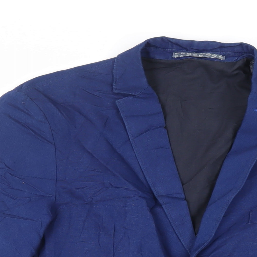 Burton Mens Blue Jacket Blazer Size M Button