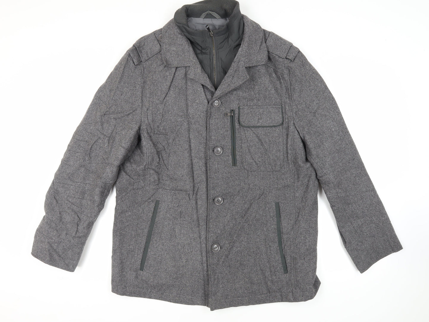 Autograph Mens Grey Jacket Size L Zip