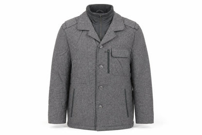 Front view of Autograph men’s grey jacket, size L, zip