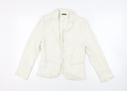 Additional front view of David Charles girls’ ivory jacket blazer, size 16, years - open