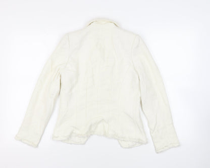 Back view of David Charles girls’ ivory jacket blazer, size 16, years - open