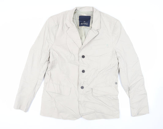 Buffalo Mens Beige Jacket Blazer Size M Button