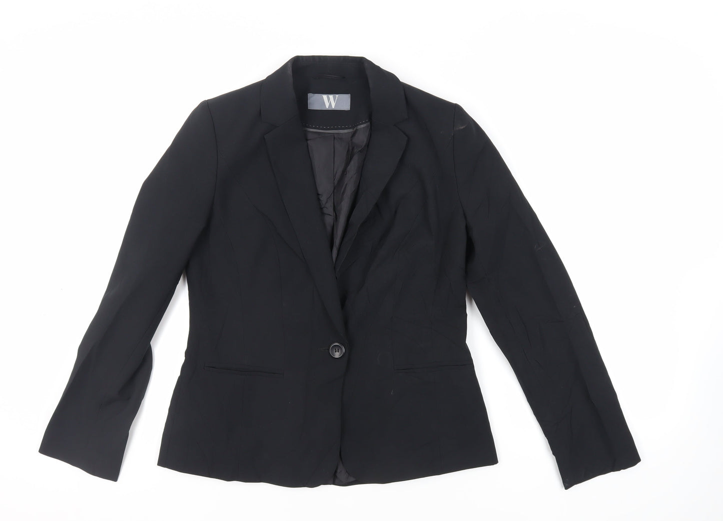 BHS Womens Black Jacket Blazer Size 12 Button