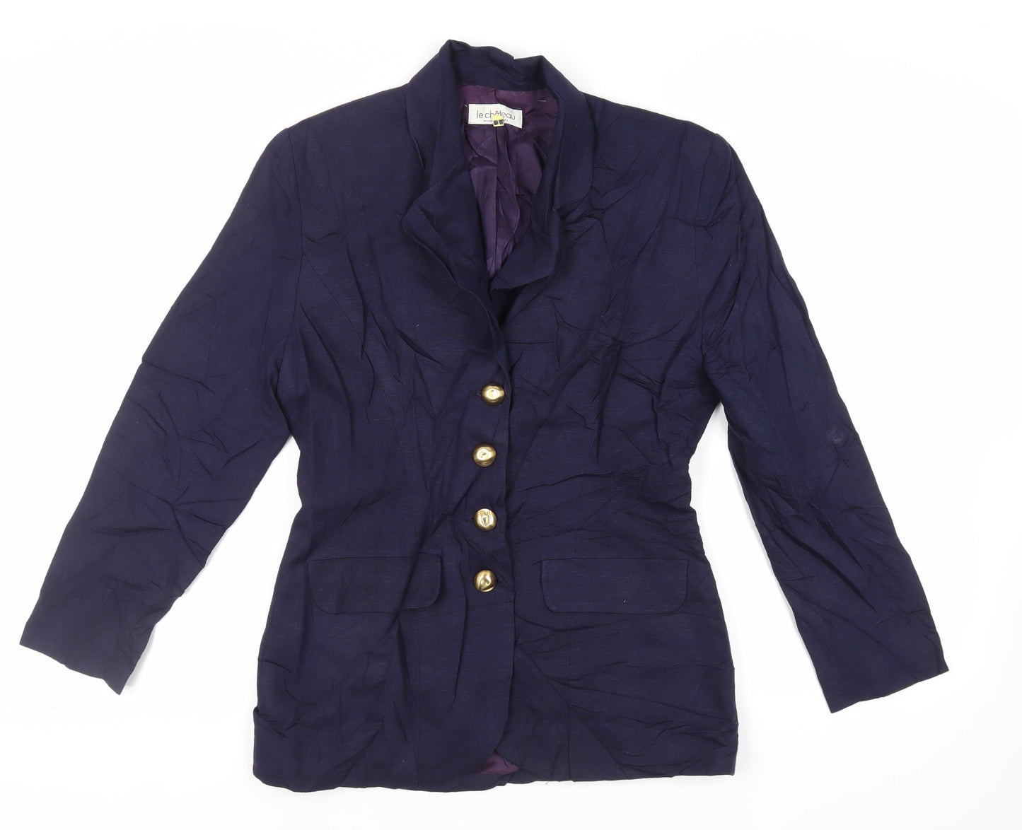 Le Chateau Womens Blue Jacket Blazer Size M Button - Vintage