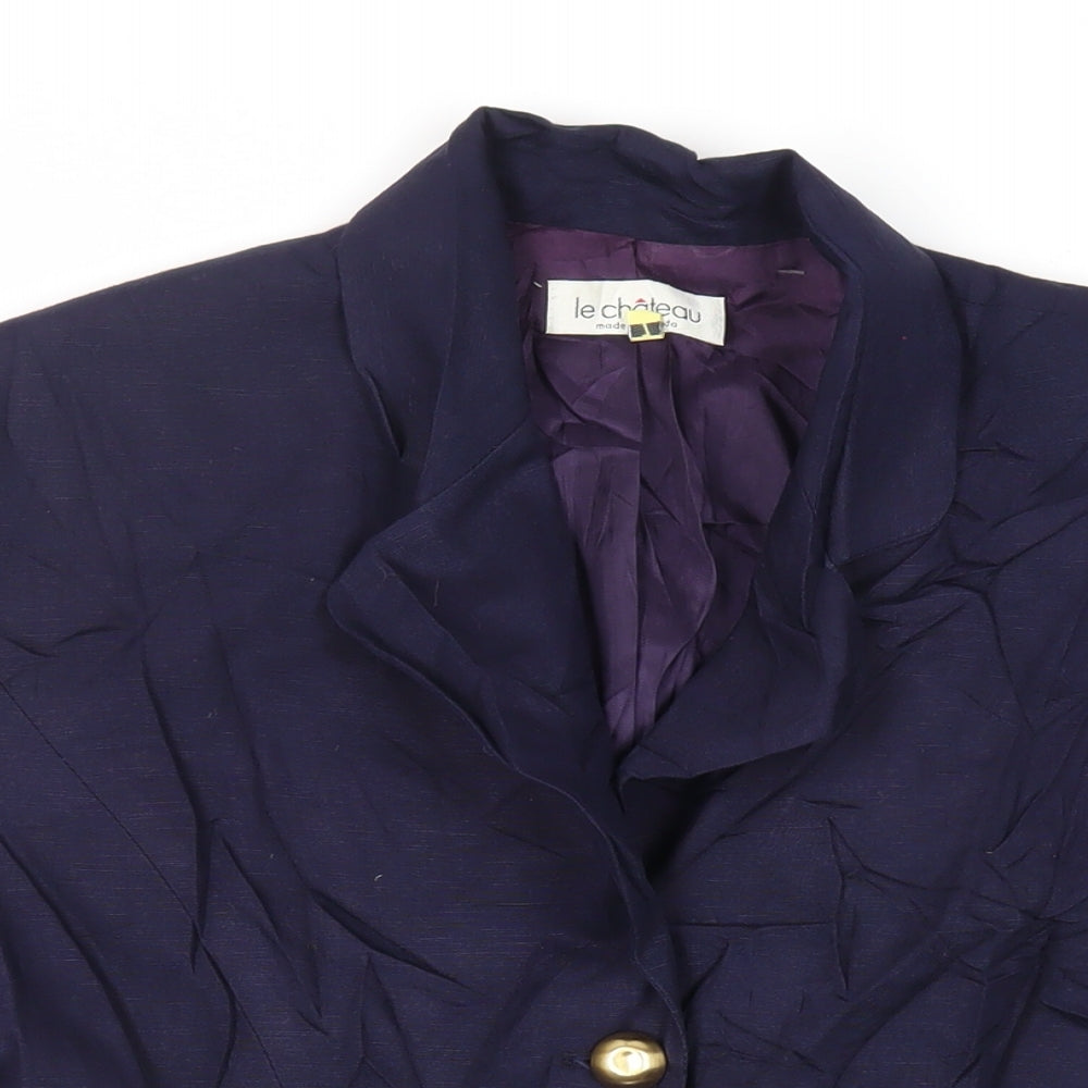 Le Chateau Womens Blue Jacket Blazer Size M Button - Vintage