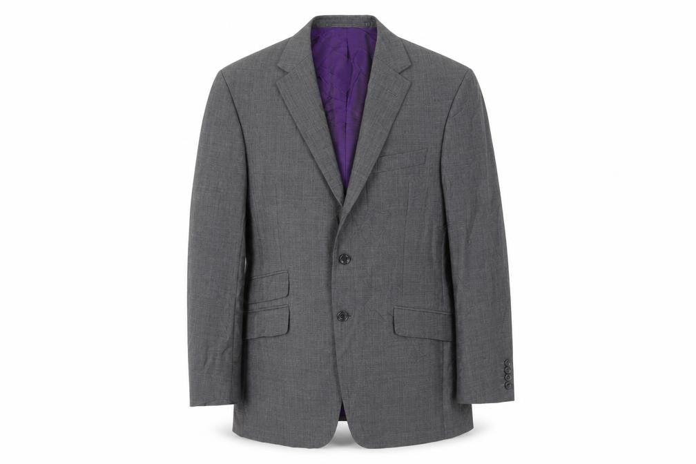 Marks & Spencer Mens Grey Plaid Wool Jacket Suit Jacket Size 38 Regular