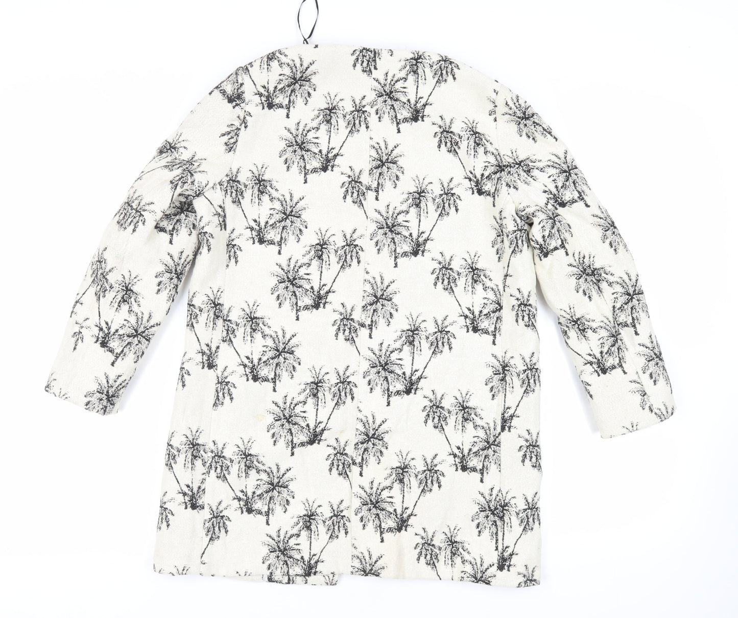 Zara Womens Ivory Geometric Jacket Blazer Size S - Open