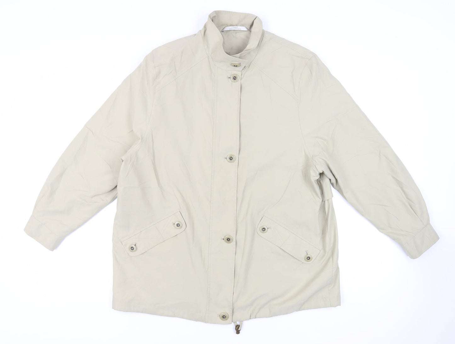 St Michael Womens Beige Jacket Size 14 Zip - Vintage