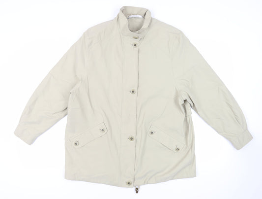 St Michael Womens Beige Jacket Size 14 Zip - Vintage