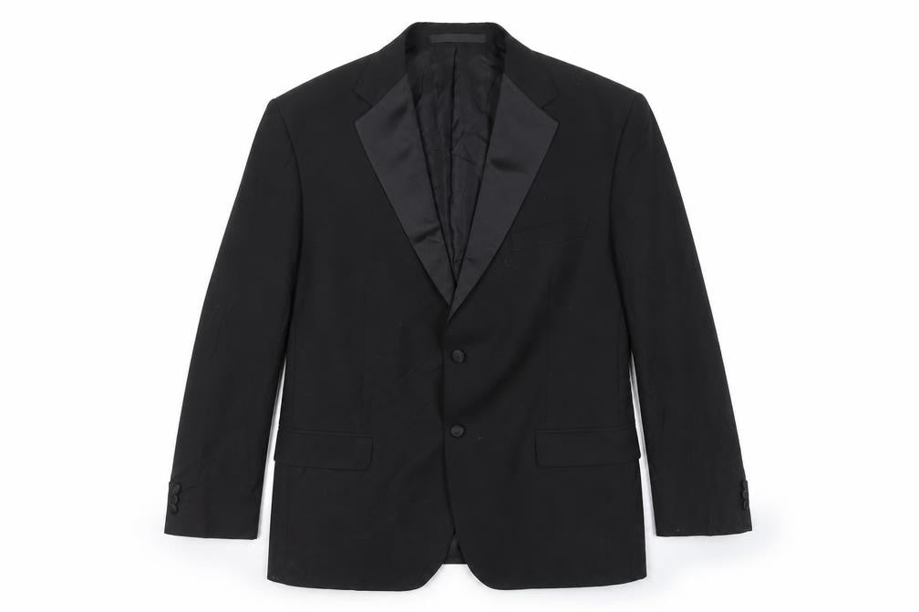 Marks & Spencer Mens Black Polyester Tuxedo Suit Jacket Size 42 Regular