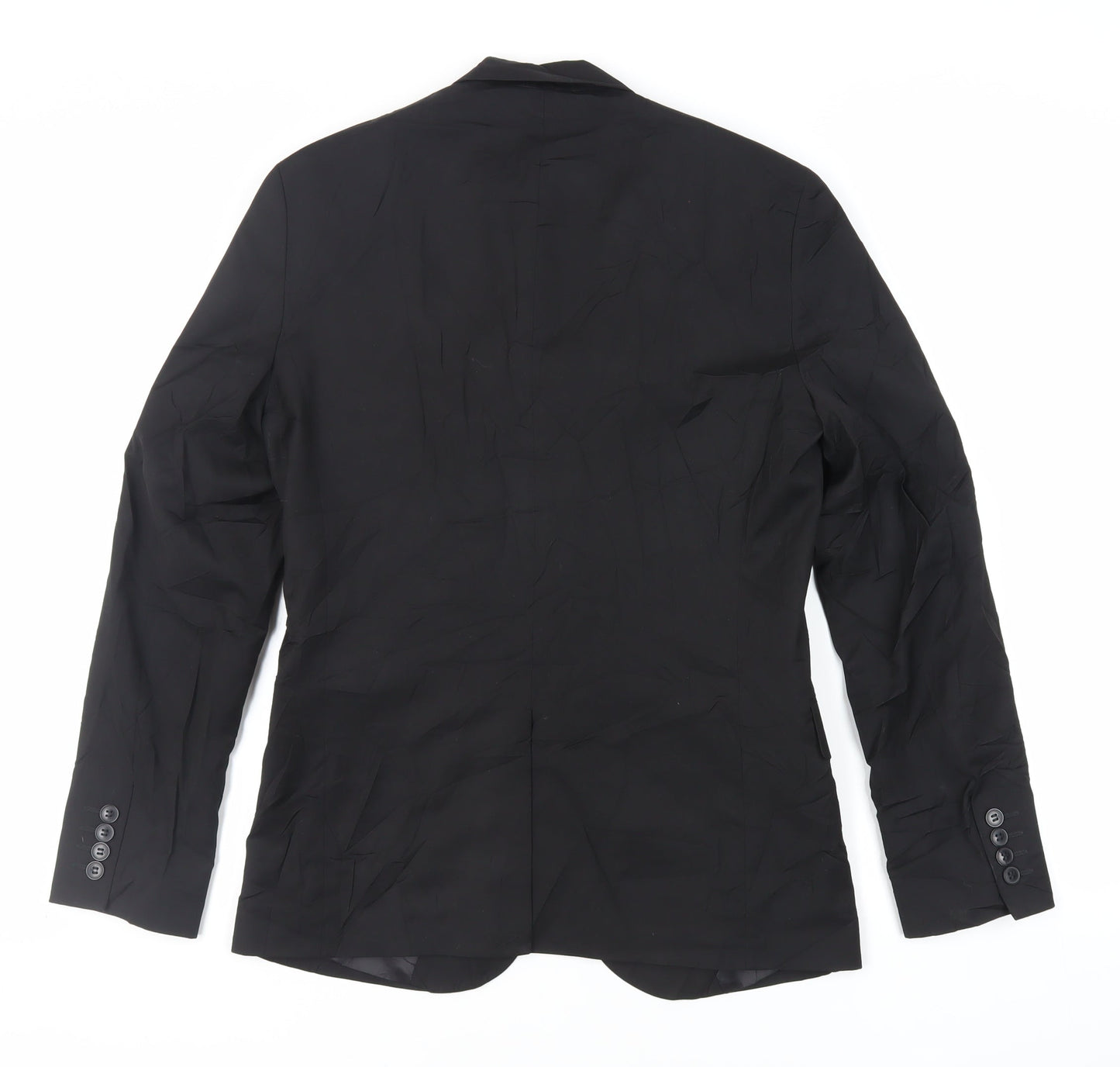 H&M Mens Black Polyester Jacket Suit Jacket Size 36 Regular