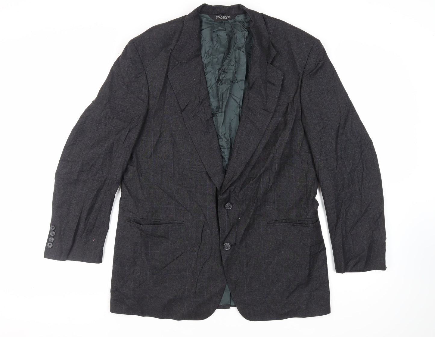 Jos. A. Bank Mens Grey Check Wool Jacket Suit Jacket Size 42 Regular