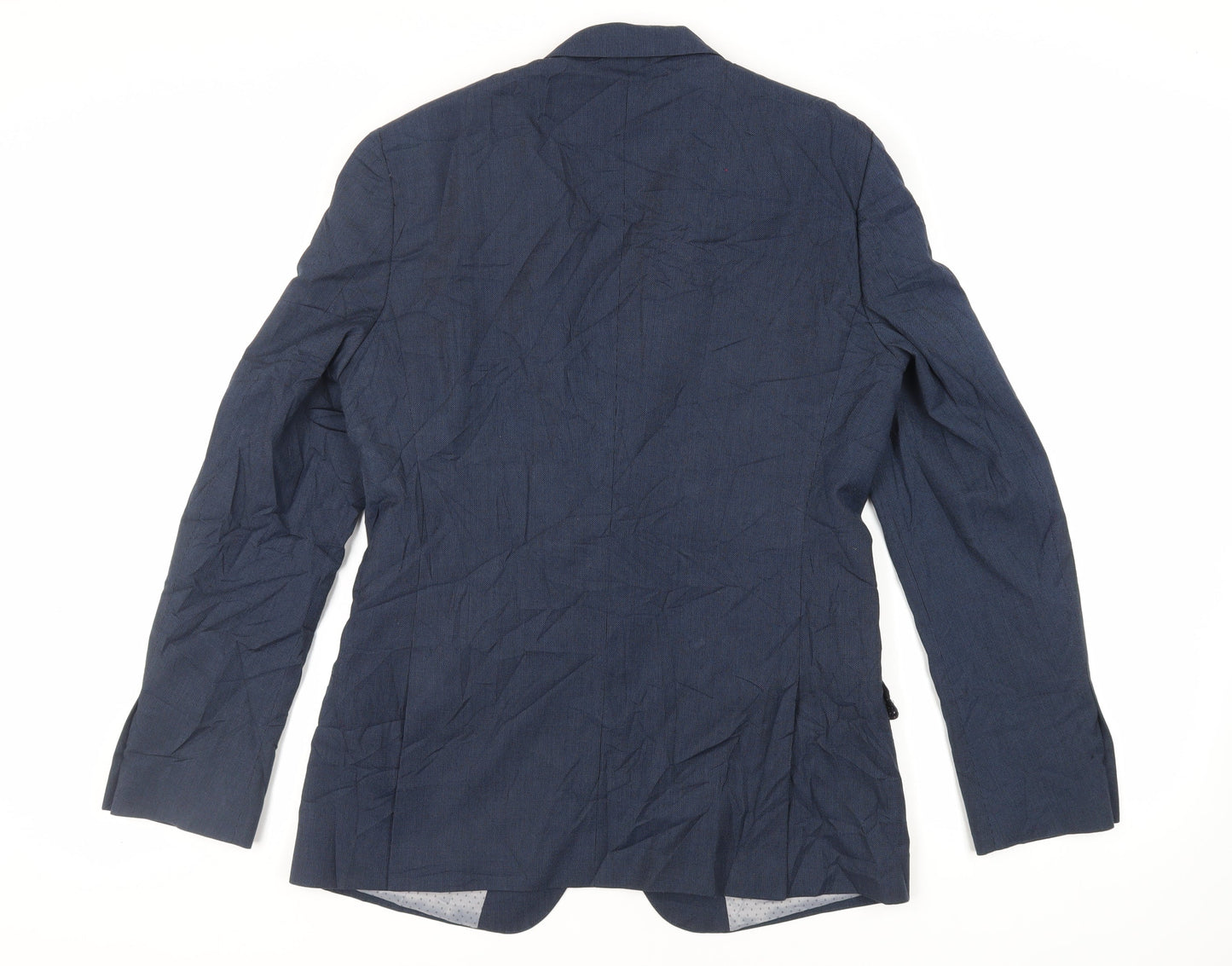 Spitafields Mens Blue Polyester Jacket Suit Jacket Size 40 Regular