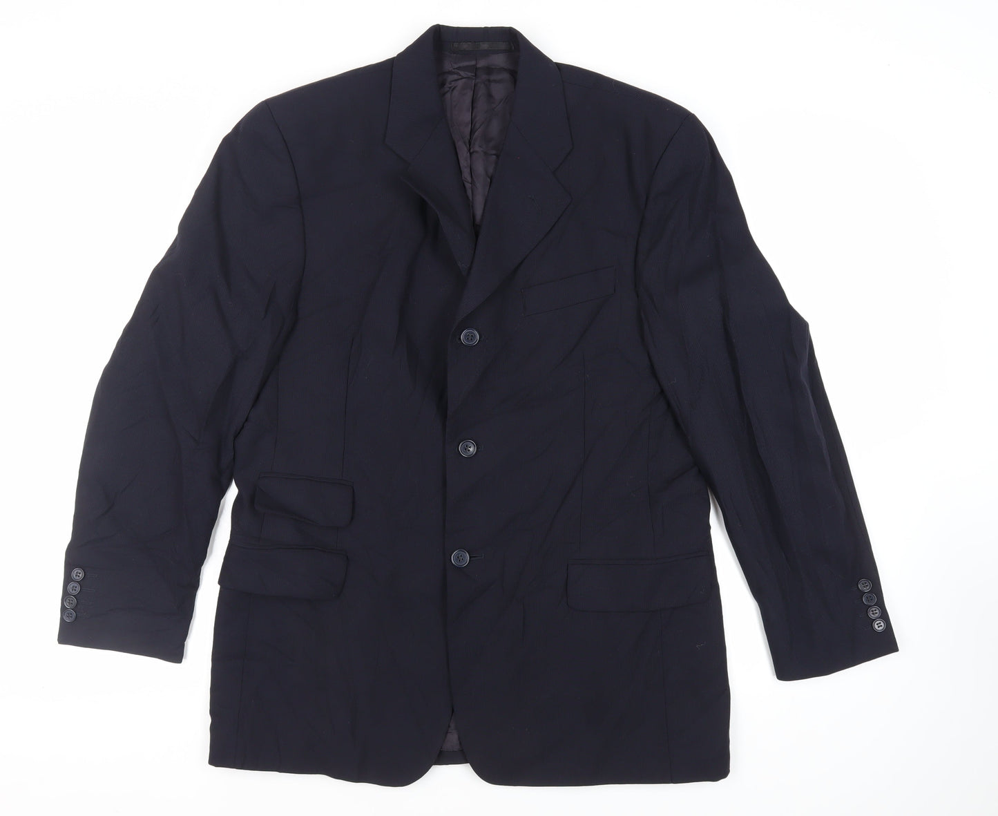 Simon Berwin Mens Blue Wool Jacket Suit Jacket Size 40 Regular