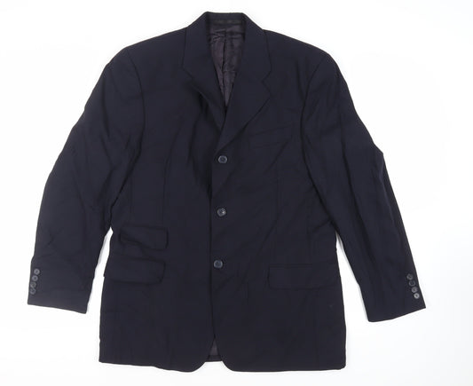 Simon Berwin Mens Blue Wool Jacket Suit Jacket Size 40 Regular