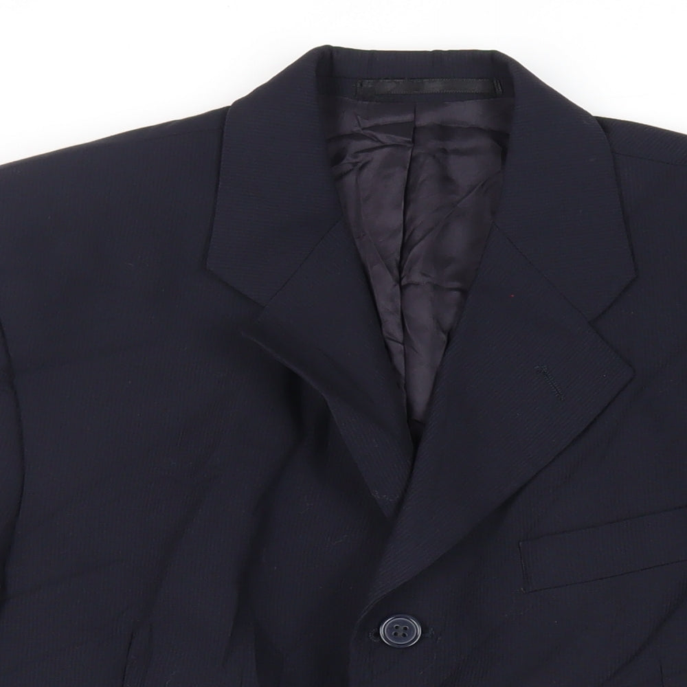 Simon Berwin Mens Blue Wool Jacket Suit Jacket Size 40 Regular