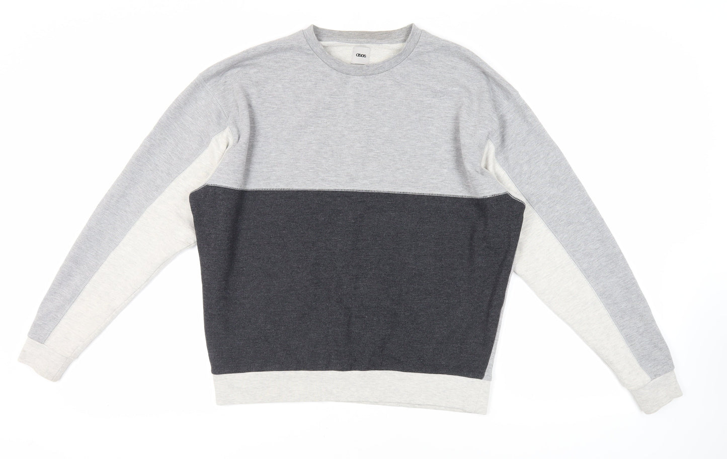 ASOS Mens Grey Cotton Pullover Sweatshirt Size M