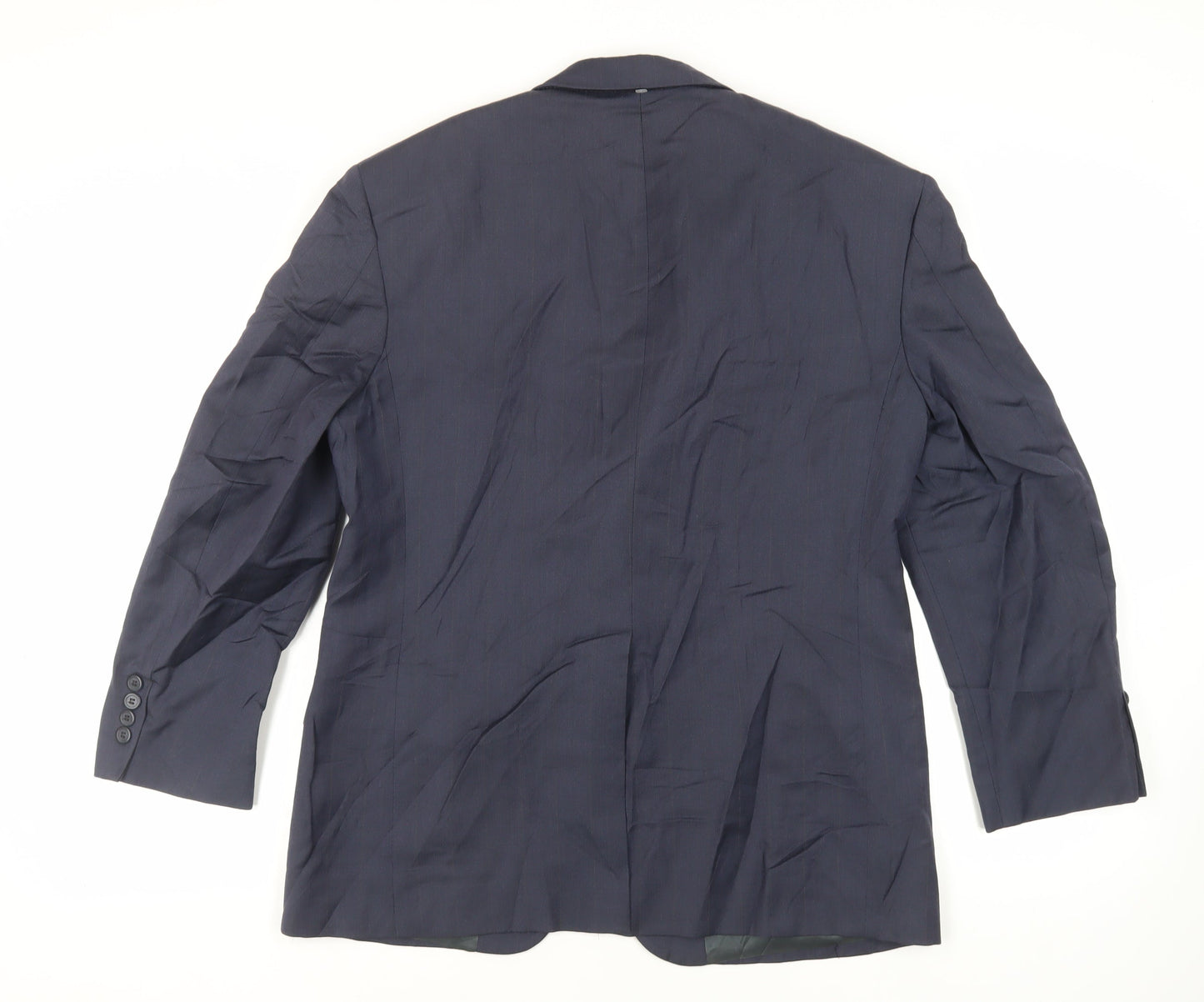 Bill Blass Mens Blue Striped Wool Jacket Suit Jacket Size 42 Regular