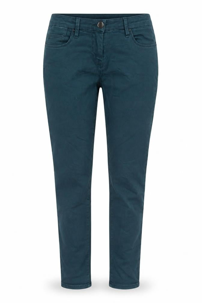 Marks & Spencer Womens Green Cotton Skinny Jeans Size 10 L27 in Regular Button