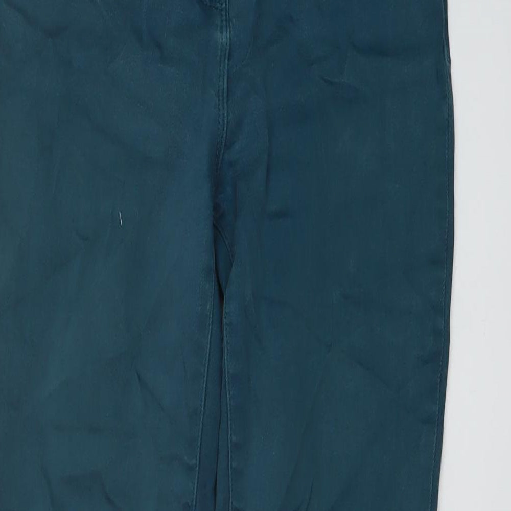 Marks and Spencer Womens Green Cotton Skinny Jeans Size 10 L27 in Regular Button
