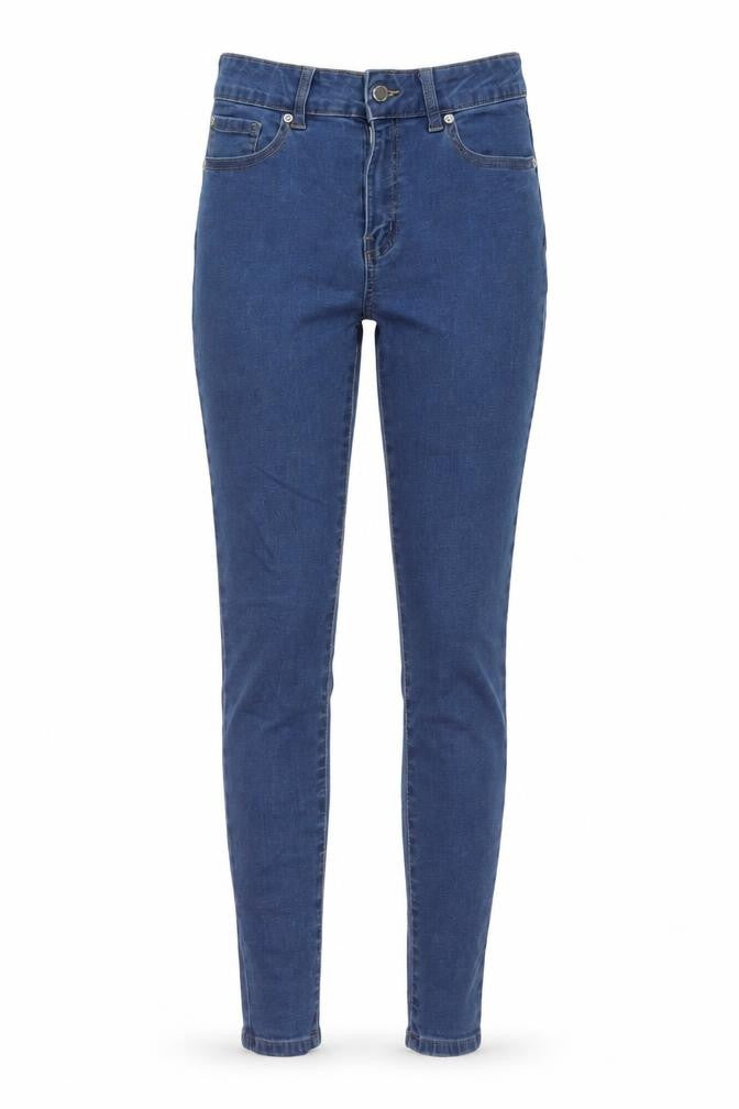 Denim & Co. Womens Blue Cotton Skinny Jeans Size 10 L28 in Regular Button