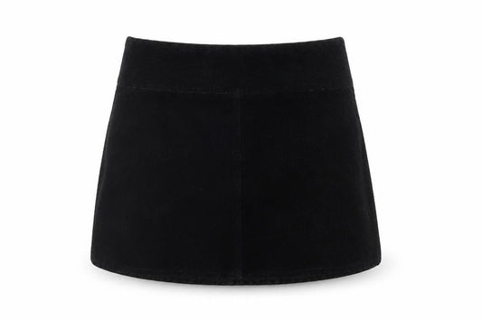 Monki Womens Black Cotton A-Line Skirt Size 8 Zip
