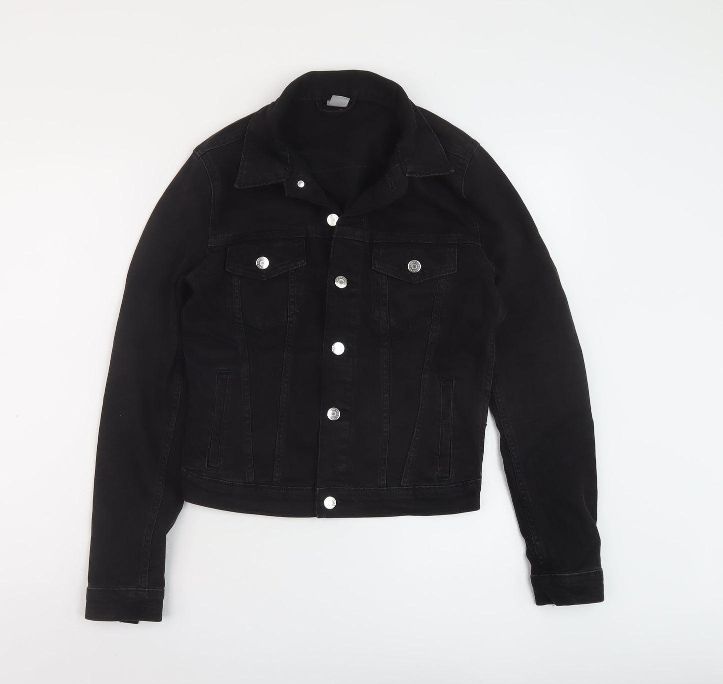 H&M Womens Black Jacket Size 12 Button