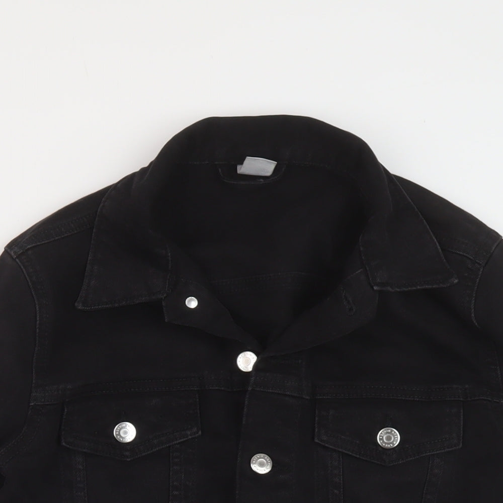 H&M Womens Black Jacket Size 12 Button