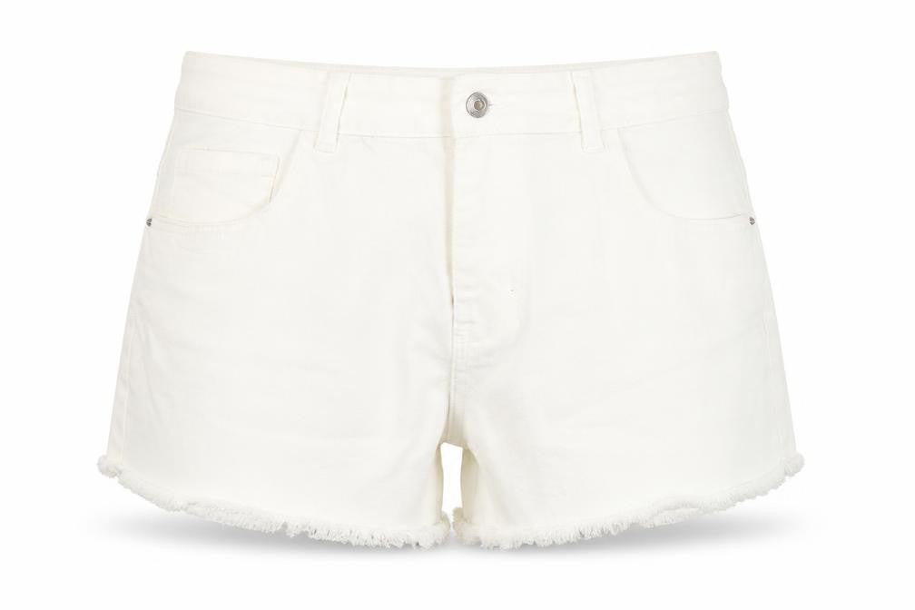 Denim & Co. Womens White Cotton Hot Pants Shorts Size 16 L4 in Regular Button