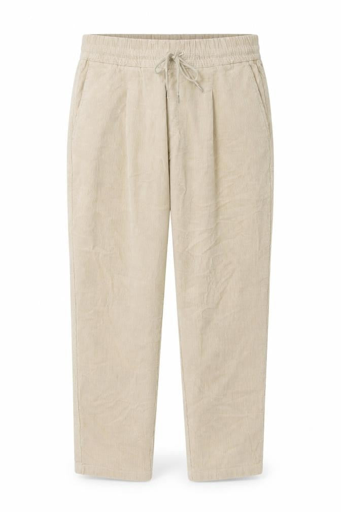 Zara Womens Beige Cotton Trousers Size M L27 in Regular Drawstring