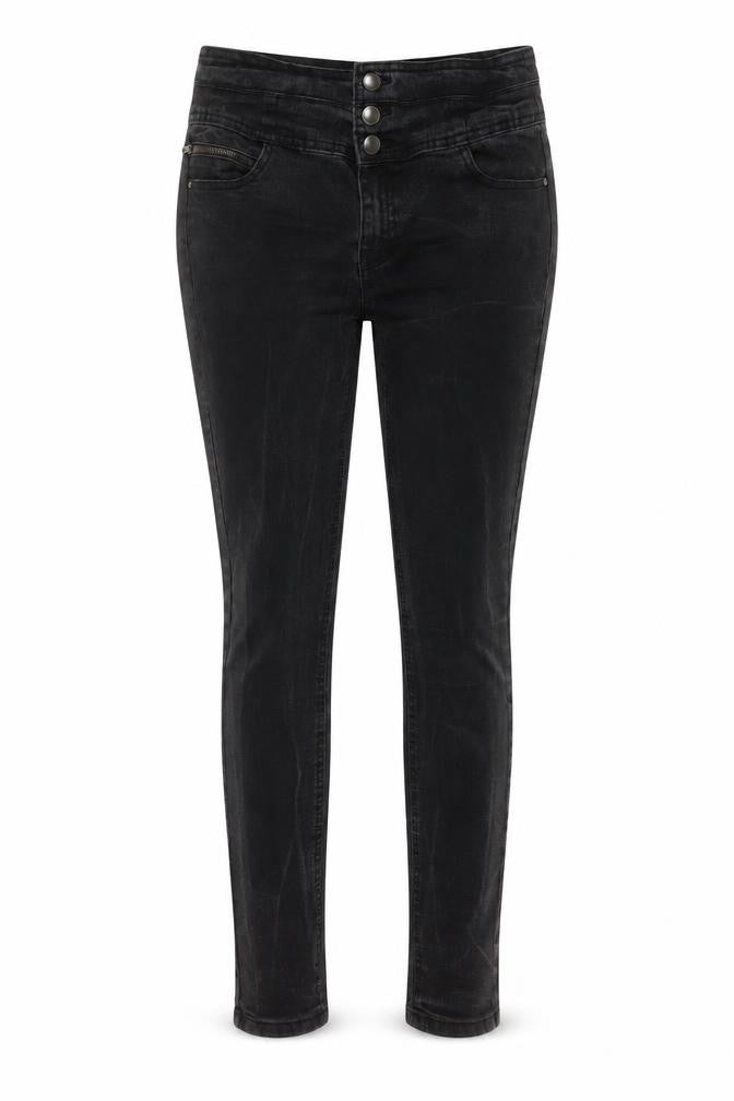 Denim & Co. Womens Black Cotton Skinny Jeans Size 12 L29 in Regular Button