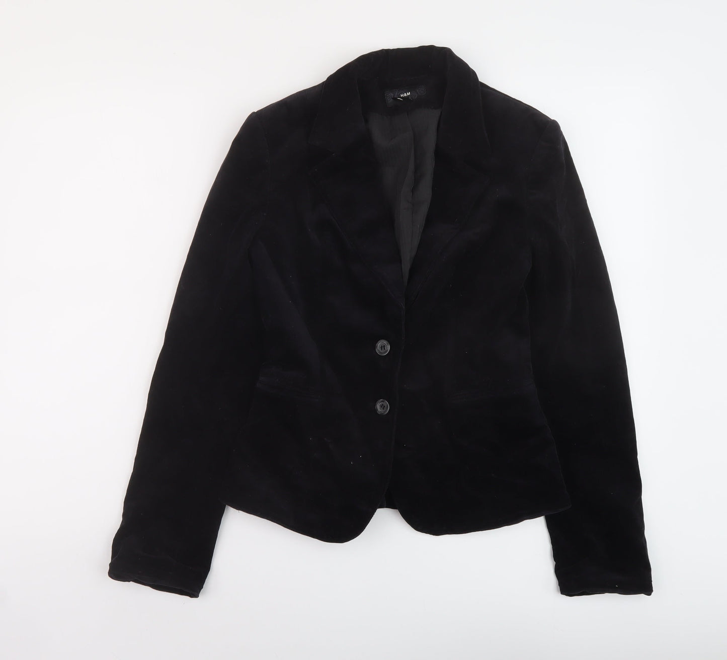 H&M Womens Black Jacket Size 6 Button