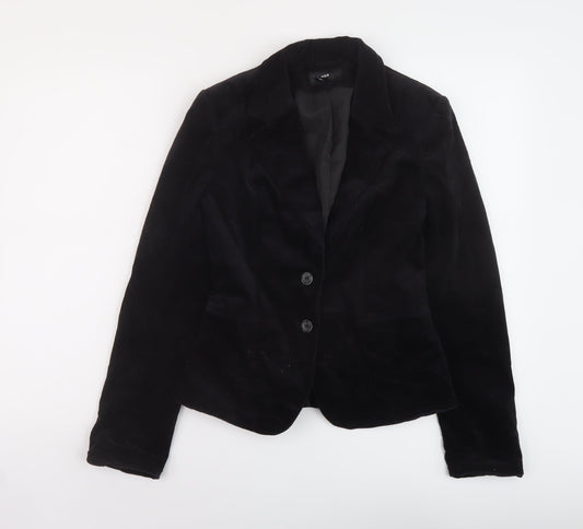 H&M Womens Black Jacket Size 6 Button