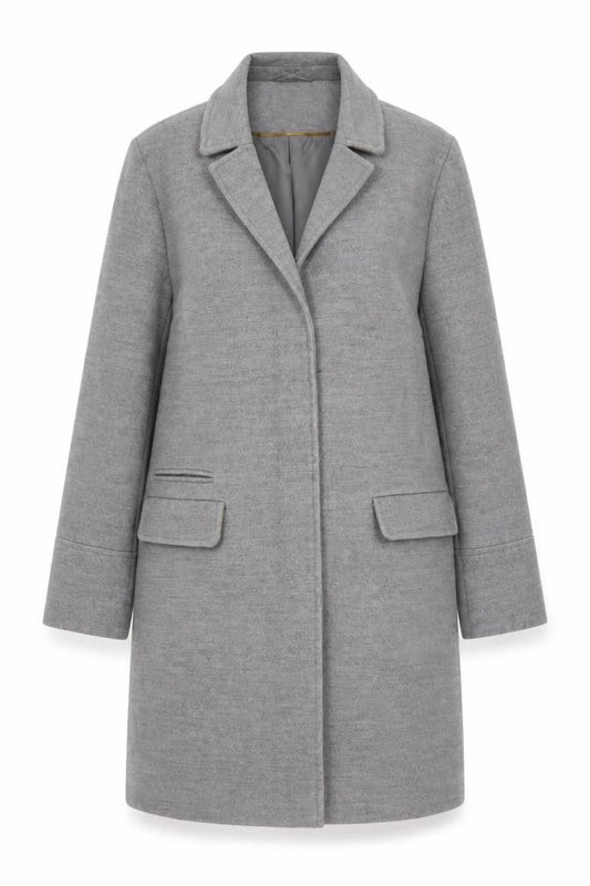 Topshop Womens Grey Overcoat Coat Size 8 Zip