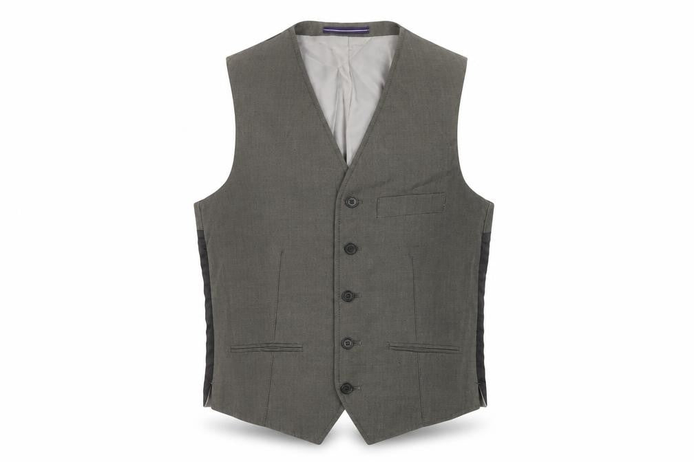 Topman Mens Green Polyester Jacket Suit Waistcoat Size 36 Regular