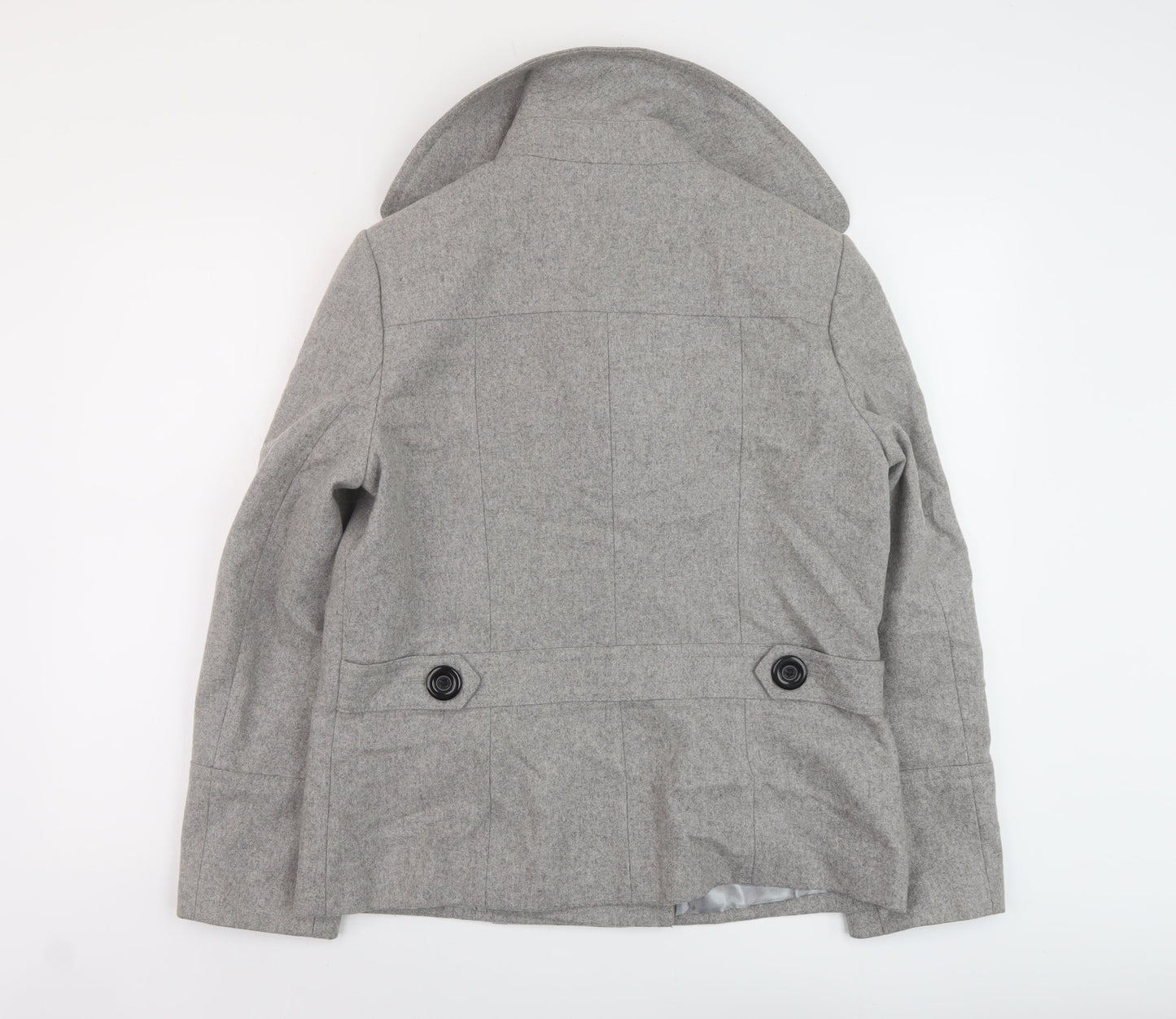 Marks and Spencer Womens Grey Overcoat Coat Size 14 Button