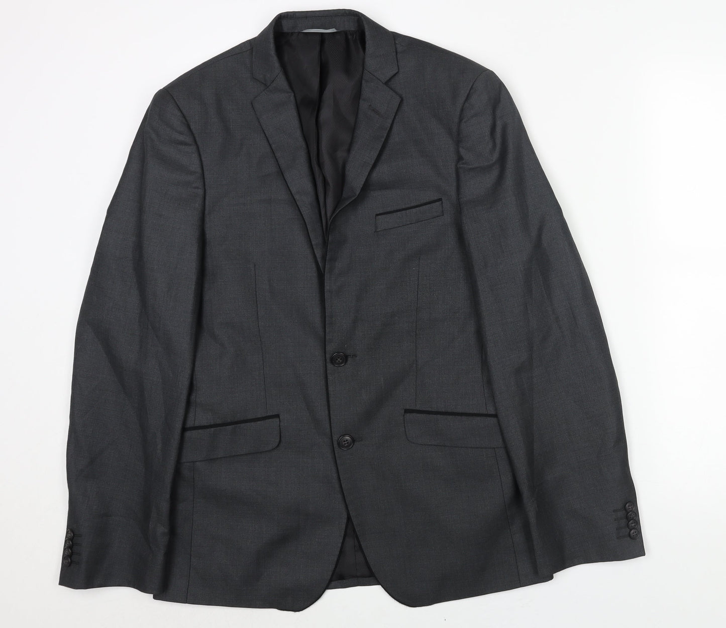 Burton Mens Grey Polyester Jacket Suit Jacket Size 36 Regular