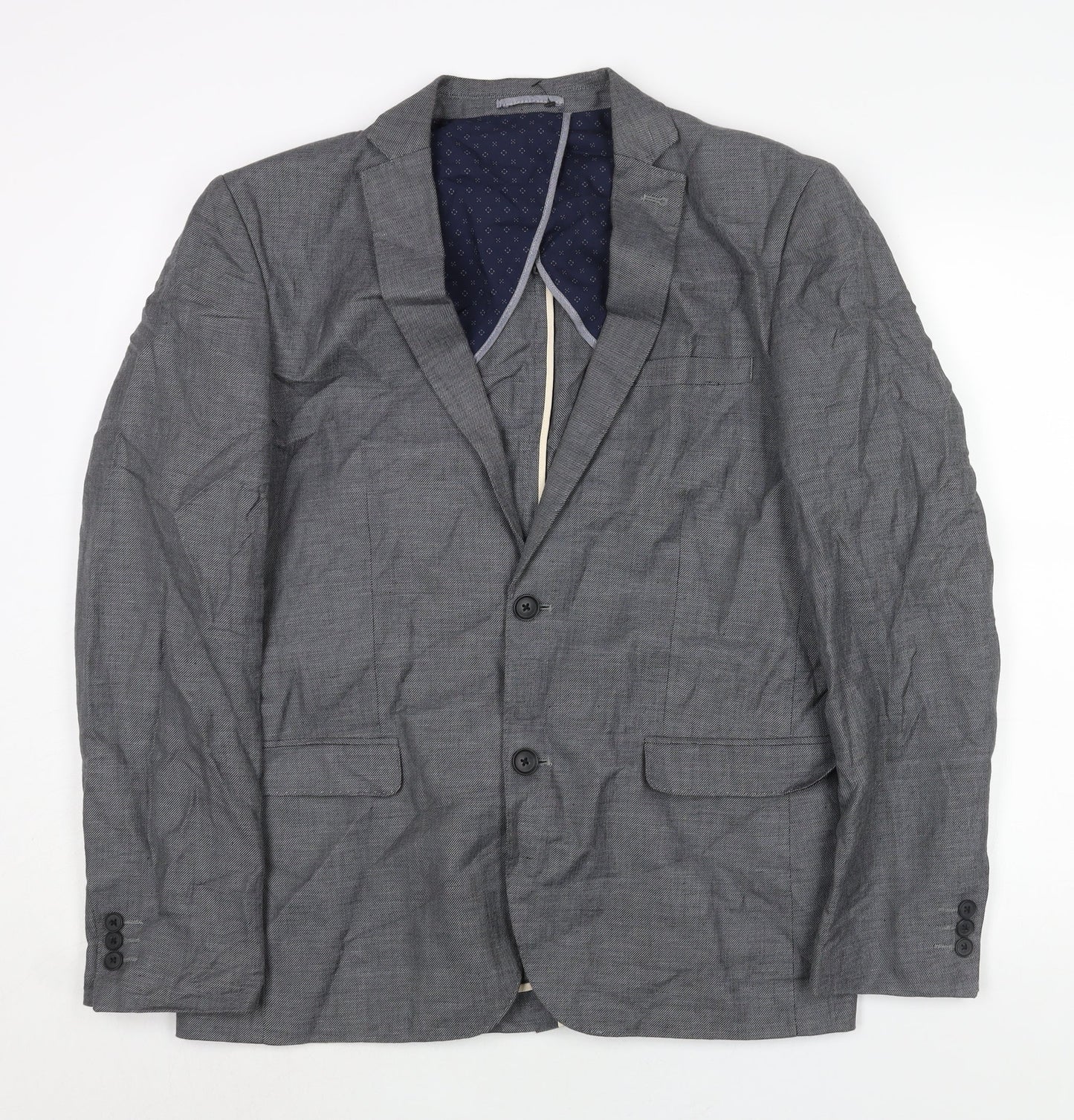 NEXT Mens Grey Cotton Jacket Blazer Size 42 Regular