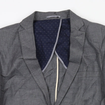 Next Mens Grey Cotton Jacket Blazer Size 42 Regular