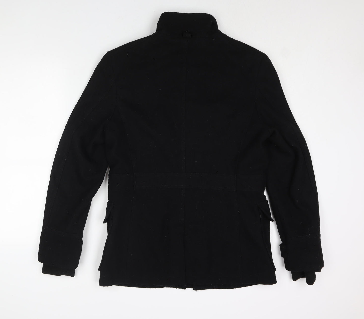 Breakout Mens Black Pea Coat Coat Size M Zip