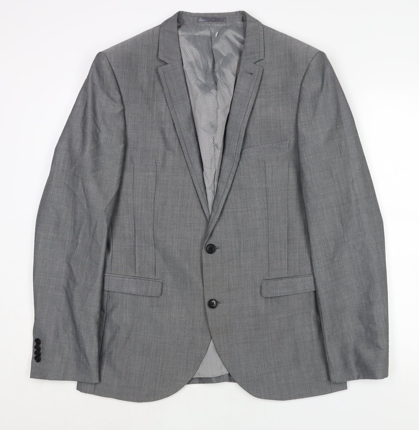NEXT Mens Grey Wool Jacket Suit Jacket Size 40 Regular