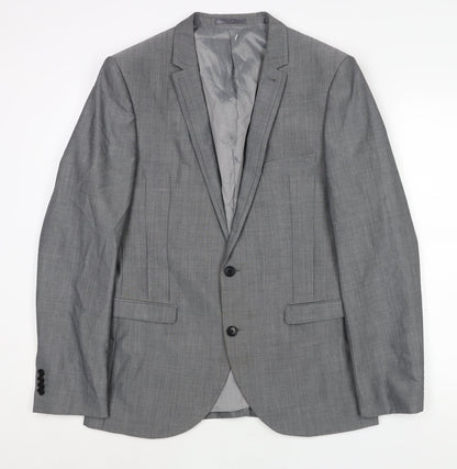 Next Mens Grey Wool Jacket Suit Jacket Size 40 Regular