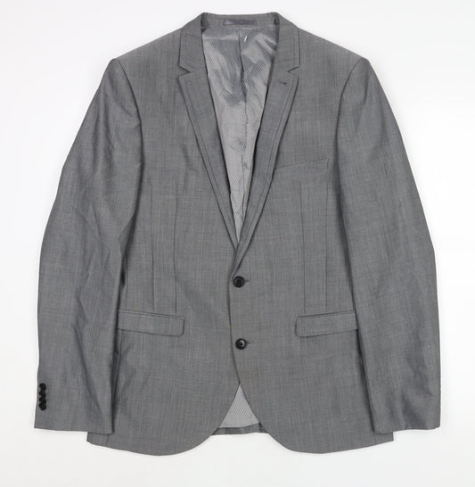 NEXT Mens Grey Wool Jacket Suit Jacket Size 40 Regular
