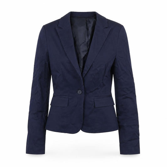 Hilton Weiner Womens Blue Cotton Jacket Suit Jacket Size 2