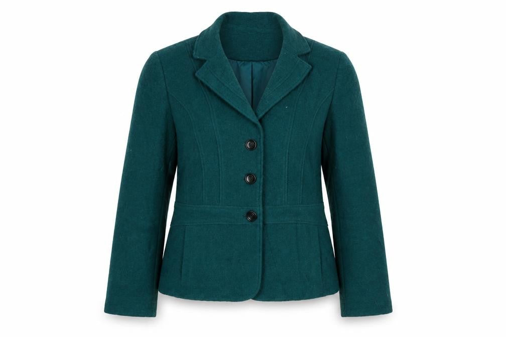 Kirsten Womens Green Jacket Size 12 Button