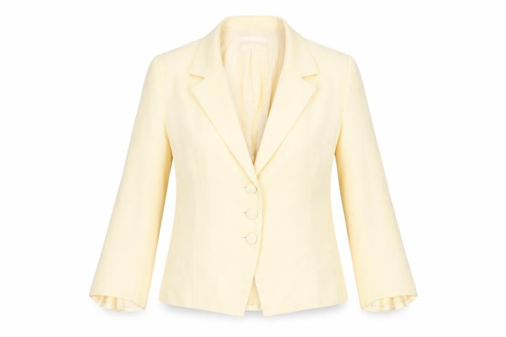 Presen De Luxe Womens Yellow Jacket Size 14 Button - Vented Cuffs
