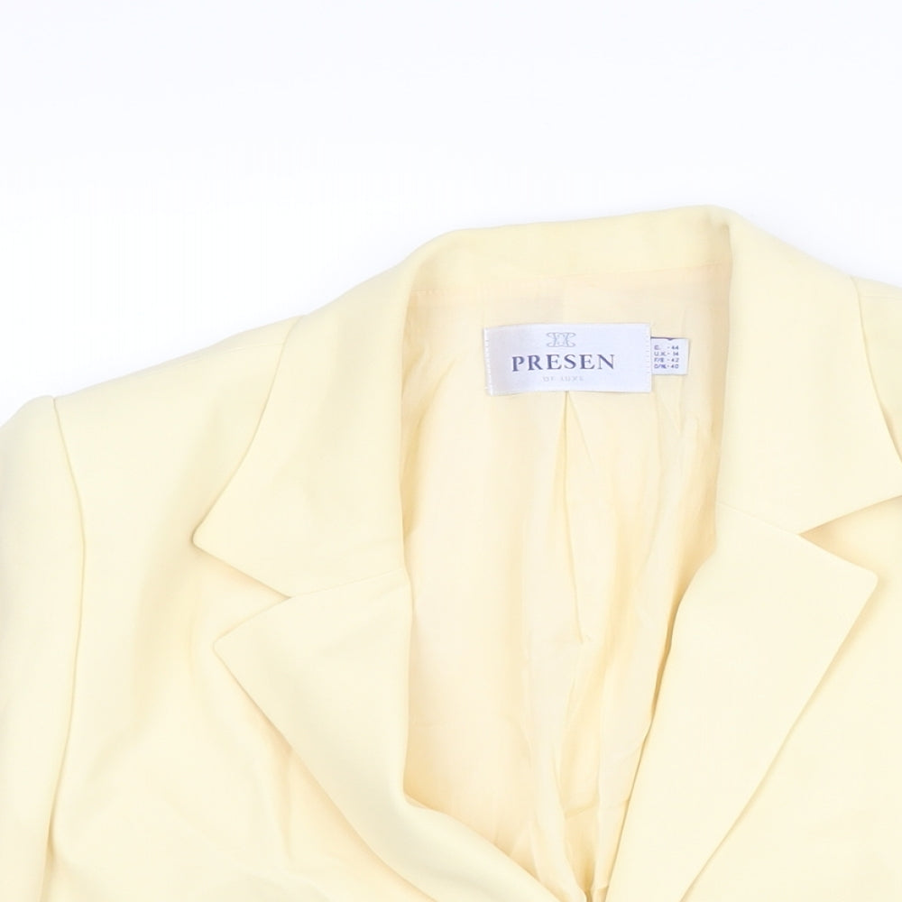 Presen De Luxe Womens Yellow Jacket Size 14 Button - Vented Cuffs