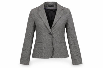 H&M Womens Grey Wool Jacket Suit Jacket Size 8